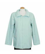 EILEEN FISHER Aquamarine Blue Cotton Nylon Fleece Lined Jacket Coat M - $149.78 CAD