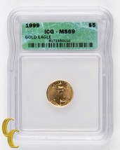 1999 1/10 Unze Gold American Eagle Ausgewählten MS-69 Von ICG Gold Bullion - £407.73 GBP