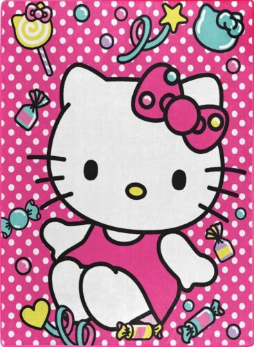 HELLO KITTY KIDS GIRLS SANRIO RASCHEL BLANKET SOFTY & WARM TWIN(60”x80”) - £35.47 GBP