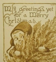 Christmas Postcard Bernhardt Wall Dutch Boy And Tree Unused Bergman 1912 - £15.28 GBP