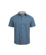 Chaps Men’s Short Sleeve Button Down Shirt - Blue Geometric Print - NWT - $29.98