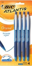 Bic Atlantis Original Retractable Ballpoint Pens 4/Pkg-Blue - $13.88