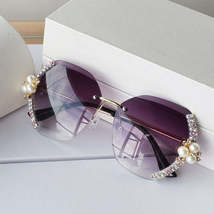 ETTATEND - Original Diamond Pearl Gradient Sunglasses Women Rimless Vint... - $240.00