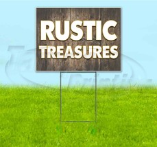 Rustic Treasures 18x24 Yard Sign With Stake Corrugated Bandit Usa Business Wood - £22.65 GBP+