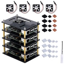 Raspberry Pi 4 Cluster Case, Raspberry Pi 4 Case With Cooling Fan And Raspberry  - £31.63 GBP