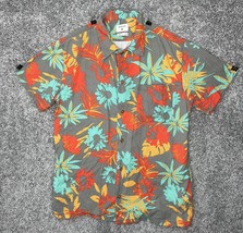 Mens Quicksilver Button Up Shirt Medium Multicolor Floral Hawaiian - £23.28 GBP
