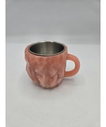 Mineral Crystal Coffee Mugs With Handle Light Pink Stainless Steel Liner - $28.55 CAD