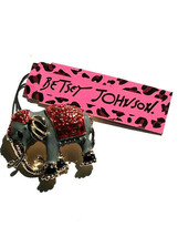 Betsey Johnson Gold Alloy Multi Color Enamel Elephant Pin Brooch - £10.17 GBP