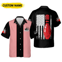 Personalize Custom Bowling Name USA Pins Vintage, Bowling Team Hawaiian Shirt - £8.24 GBP+