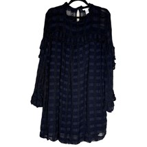 H&amp;M cottagecore Womens Size 10 romantic Black Long Sleeve Shift lace Dress dark - £19.48 GBP