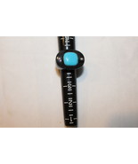 14K Black Mottled Jade 14K Diamond Platinum Sleeping Beauty Turquoise Ri... - $410.00