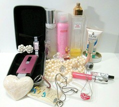 Junk Drawer Estate Lot Jewelry Vintage Perfume and Misc - £31.87 GBP