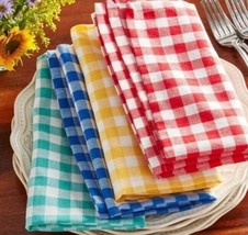 Pioneer Woman ~ Farmhouse Style ~ Multicolor ~ Checked Fabric Napkin ~ 18&quot; x 18&quot; - £20.92 GBP