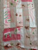 Jones New York Floral Silk Sheer Scarf Beige Pink 50 x 11&quot; Neck Head Bus... - £17.05 GBP