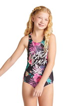 Justice Girls  Multi Straps Graphic Floral Swimsuit One Piece Multicolor... - £16.30 GBP