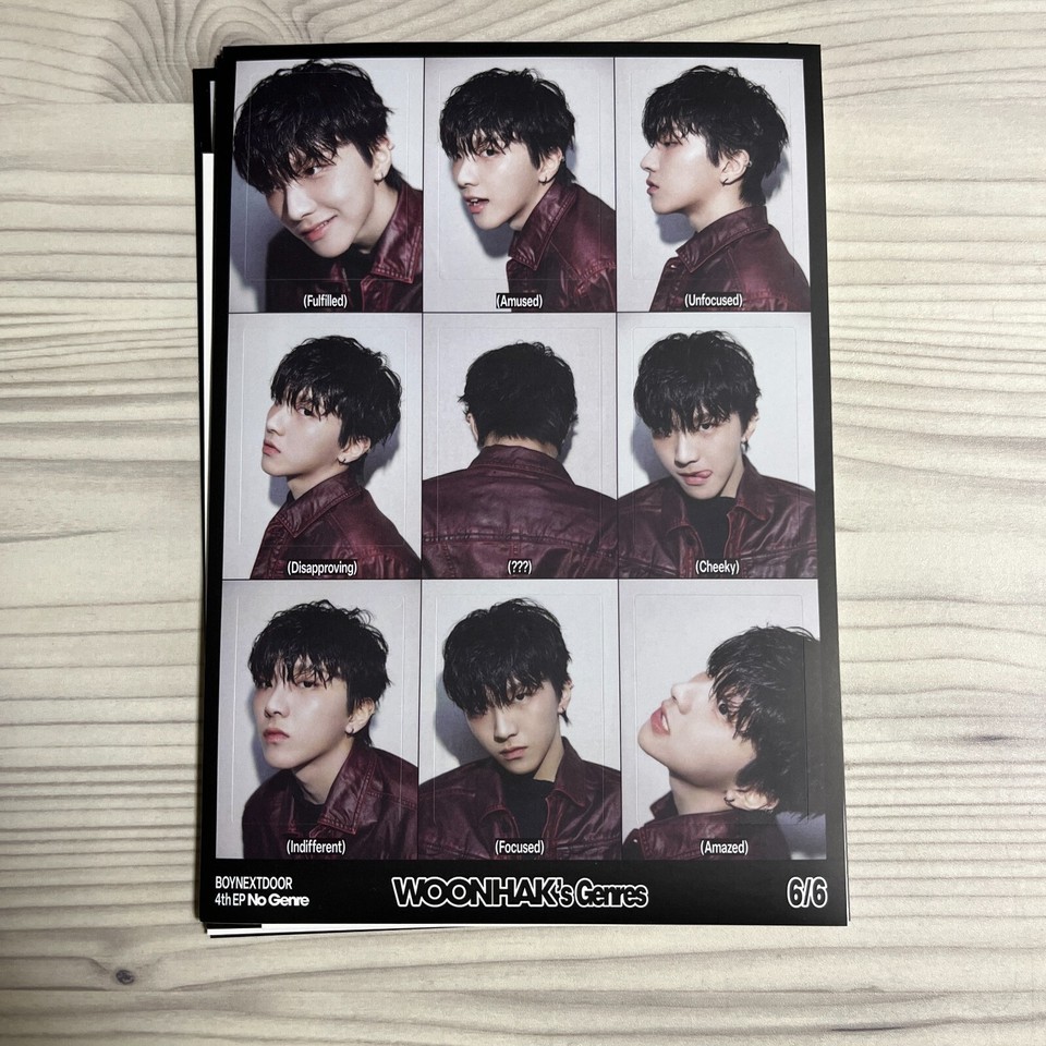 WOONHAK BOYNEXTDOOR Offizielle Postkarte &quot;KEIN GENRE&quot; Kpop (Brettspiel V... - $4.03