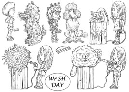 The Card Hut Clear Stamps 4&quot;X6&quot; By Mark Bardsley Pets  Wash Day - £13.60 GBP