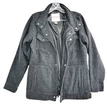 EZEKIEL Mens Jacket Size Small Dark Gray Acrylic Wool Lined Snap and Zip Closure - £17.77 GBP