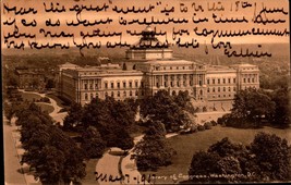 RPPC View of Library of Congress Washington DC Vintage UDB Postcard BK45 - £3.16 GBP