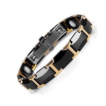 Black Ceramic Tungsten Steel Charm Magnetic Health Care Link Bracelets For Women - £56.30 GBP