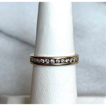 Yellow Gold And Diamond &#39;&#39;love&#39;&#39; Band Ring Size 5.5 Sky - $285.12