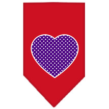 Purple Swiss Dot Heart Screen Print Bandana Red Small - £9.07 GBP