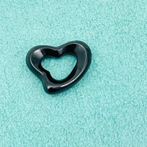 Tiffany Black Jade Open Heart Carved Stone  Pendant Charm by Elsa Peretti - £183.05 GBP