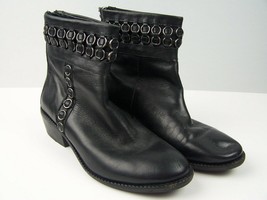 B. Makowsky Black Leather Womens Booties Boots Shoes Size 6.5M - £26.18 GBP