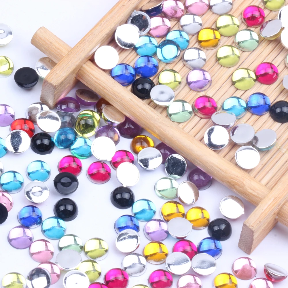 6mm 5000pcs Half Round Beads Facets Many Colors Choose Flatback Glue On ... - £45.24 GBP