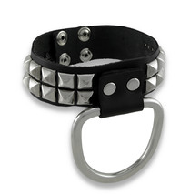 Zeckos Black Leather Studded D Ring Choker Collar Sub - £13.35 GBP