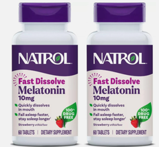 2x Natrol Melatonin 10mg Fast Dissolve Tablets - Strawberry Flavor, 60 C... - $27.71