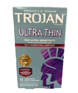 Condom Sensitivity Ultra Thin Spermicidal Lubricated Condoms, 12 Count e... - £7.47 GBP