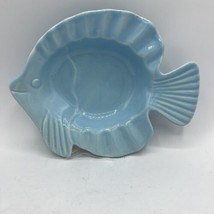 Ceramic Baby Blue Fish Soap Trinket Candy Dish Ashtray Japan Nautical 7&quot;... - £14.00 GBP