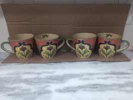 Set of Four (4) Talavera Pottery Mug Talavera Poblana Mexican Ceramic Te... - £39.47 GBP