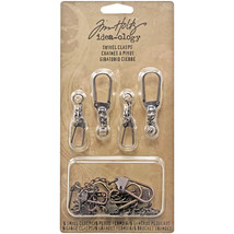 Idea-Ology Metal Swivel Clasp W/Chain 2.78&quot; To 3.75&quot; Antique Nickel,Brass&amp;Copper - £10.30 GBP