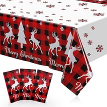 3Pcs , Christmas Decoration Table Cloth Xmas Themed Rectangle Table Cover Christ - £16.67 GBP