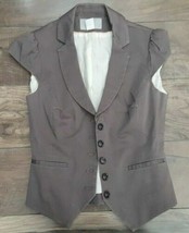 H&amp;M Ladies Waistcoat Modern Classic US Size 2 Brown Cotton Blend - £10.21 GBP