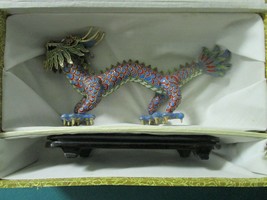 Chinese Cloisonne Dragon In Original Box Midcentury 9 1/2 X 5&quot; - £97.38 GBP