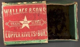 Wallace antique advertising vintage box copper rivets - $266.55 MXN
