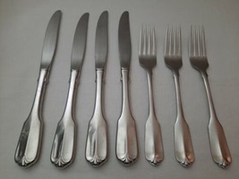 Oneida WM A Rogers Deluxe Stainless Gloria Montclair 3 Dinner Forks &amp; 4 Knives - £14.67 GBP