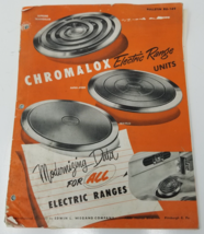 Chromalox Electric Range Units Catalog 1949 Wiegand Company Parts Stove - £17.72 GBP