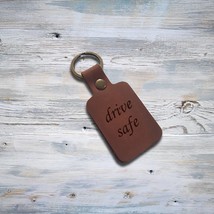 Personalized Leather Keychain with Custom Engraved Car Logo or Initial o... - £19.55 GBP