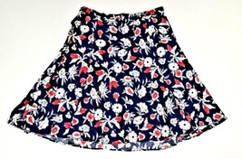 Red White Blue Summer Floral  A Line Full Skirt American Living Womens S... - £31.46 GBP