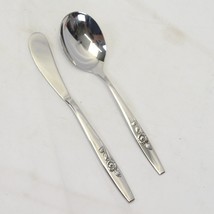 Oneida Our Rose SSS Butter Spreader and Sugar Spoon  - £9.28 GBP