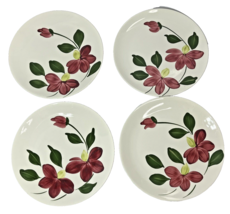 4 Blue Ridge Southern Pottery Floral Luncheon Plates Hand Painted Flower... - £30.92 GBP