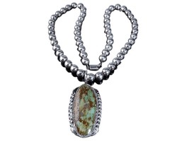 Vintage Navajo Sterling and Royston Turquoise Pendant and Necklace - £664.92 GBP