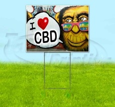 I Love Cbd 18x24 Yard Sign With Stake Corrugated Bandit Usa Business Edibles - £22.65 GBP+