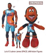 Lot of 3 Lebron James Space Jam Lot of 3 TUNE SQUAD Action Figures &amp; Plu... - £15.76 GBP