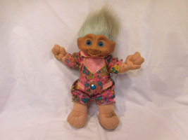 Troll Doll Vintage 1990&#39;s Ace Treasure Trolls Plush 12&quot; Doll Belly Jewel  - £9.50 GBP
