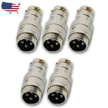 5 Pcs 5 Pin Ham &amp; Cb Radio Mic Microphone Connector Male Plug Solder Type - £17.29 GBP